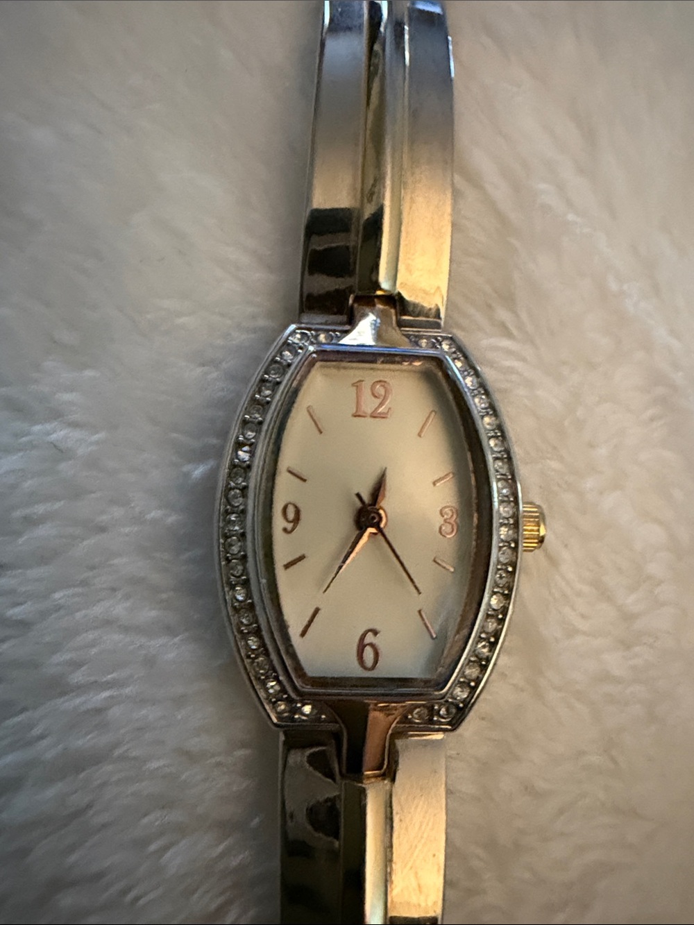 Women's Silver-Tone Crystal Accent Bracelet Watch - White Dial